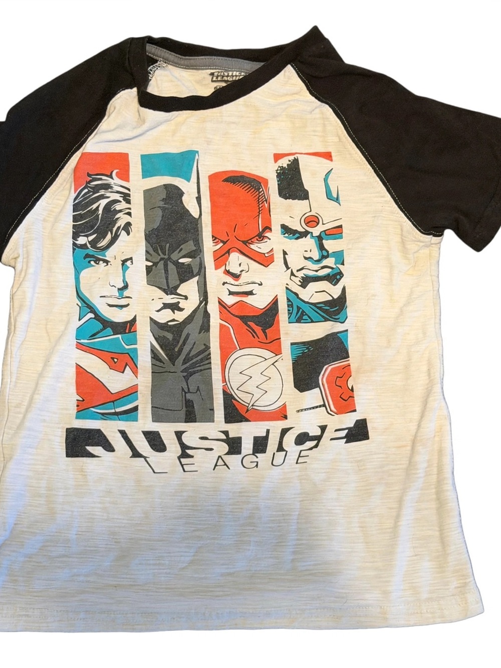 DC Comics Justice League Boys 6/7 Raglan Graphic Tee
